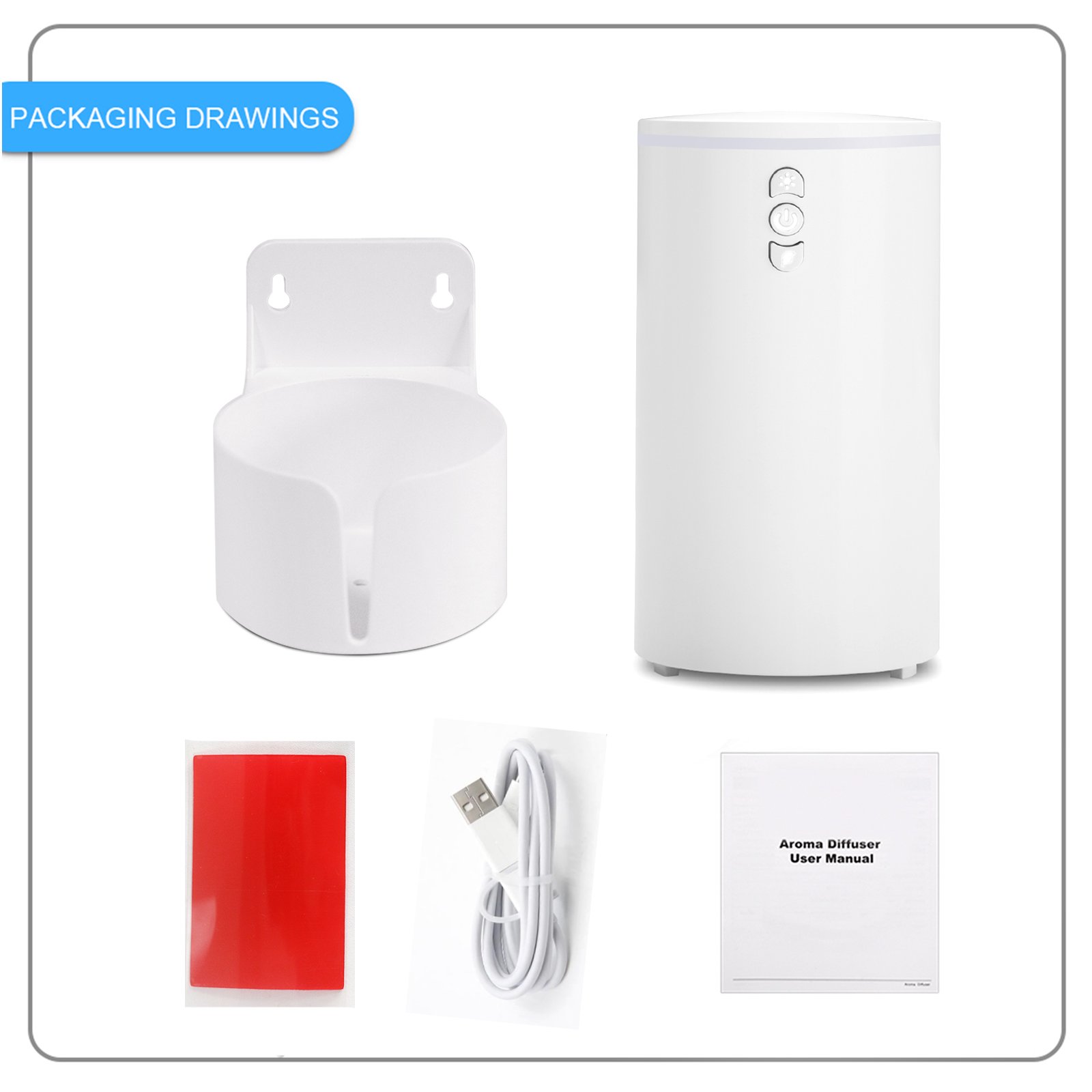 White Ultrasonic Aroma Dispenser usb Air Freshener Wall Plug Fragrance Diffuser for Home Toilet Hotel