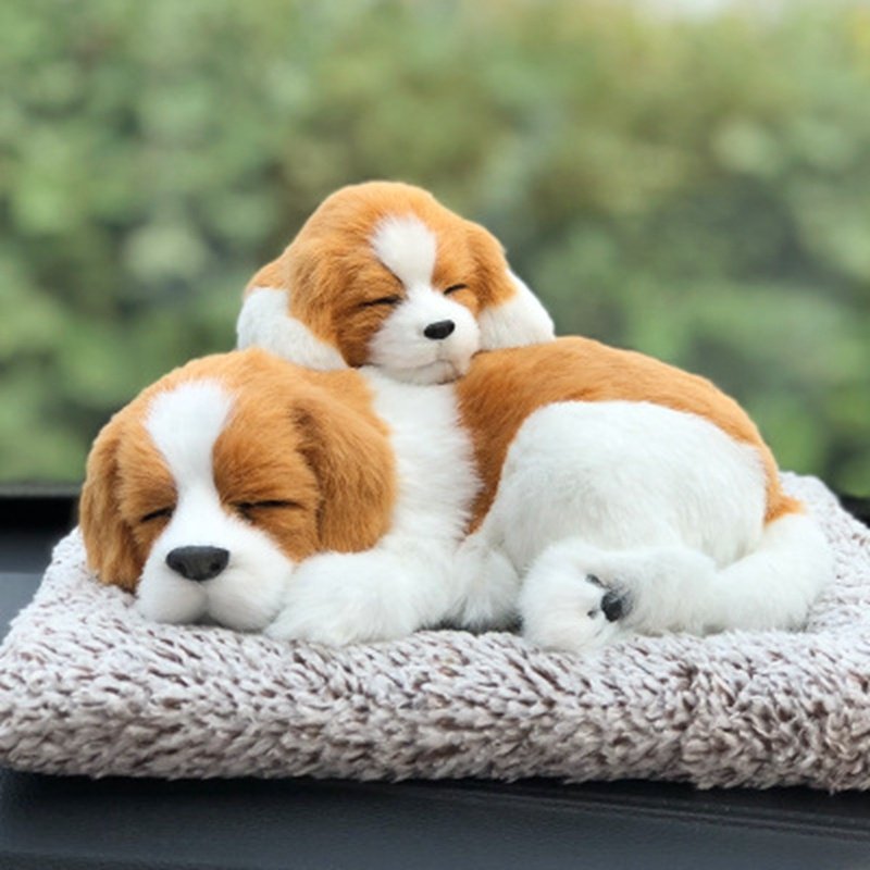 Cute 100pcs Puppy Air Purifying Simulation Toy Modern Car Dashboard Lovely Realistic Animal Doll Interior Car Decoration