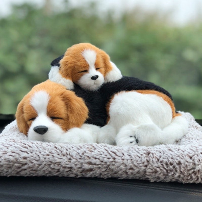 Cute 100pcs Puppy Air Purifying Simulation Toy Modern Car Dashboard Lovely Realistic Animal Doll Interior Car Decoration