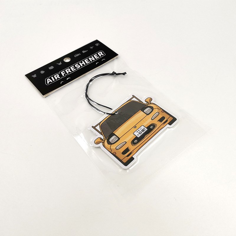 High quality car shape fragrance scents with short tag card car air freshener custom