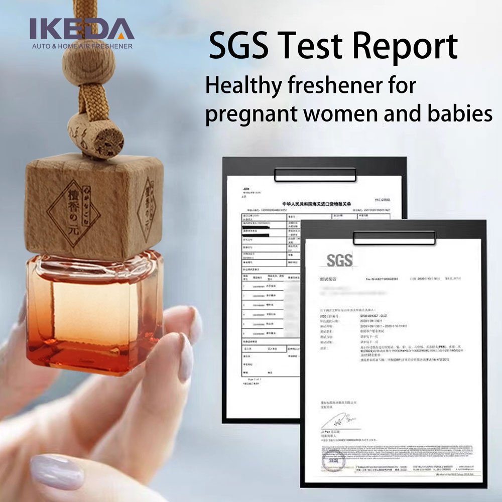 IKEDA Wholesale liquid Car Perfume Custom Logo Luxury Scent Hanging Air Car Freshener