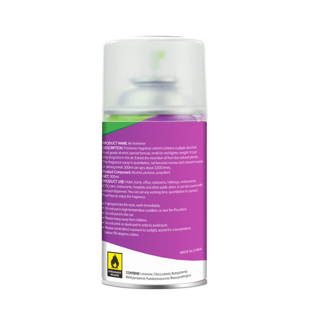 300ml Eco-friendly deodorant long lasting air freshener automatic spray refill for aerosol dispenser