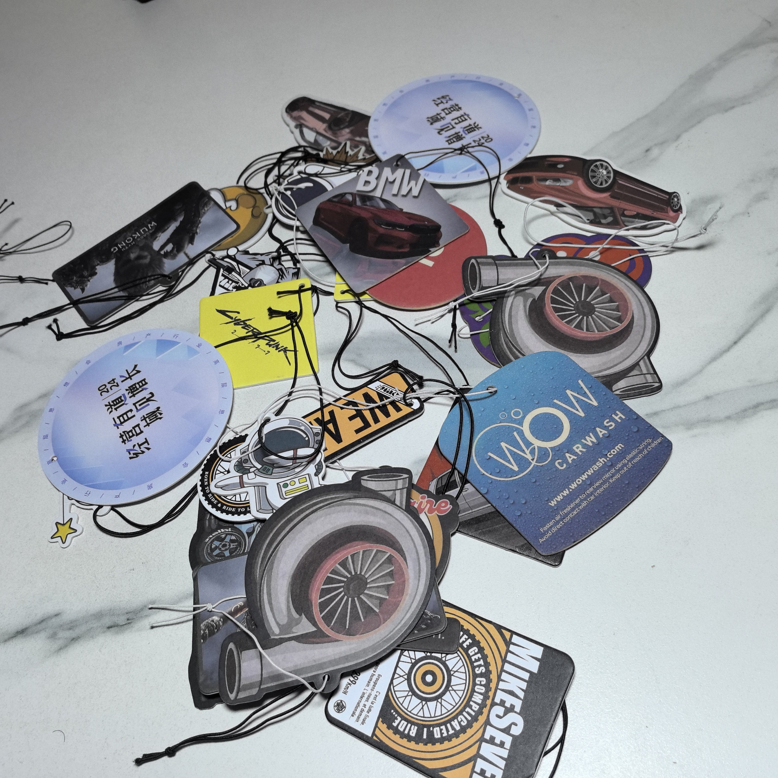 Super durable fragrance Custom design paper car air freshener Different smell custom air freshener car logo