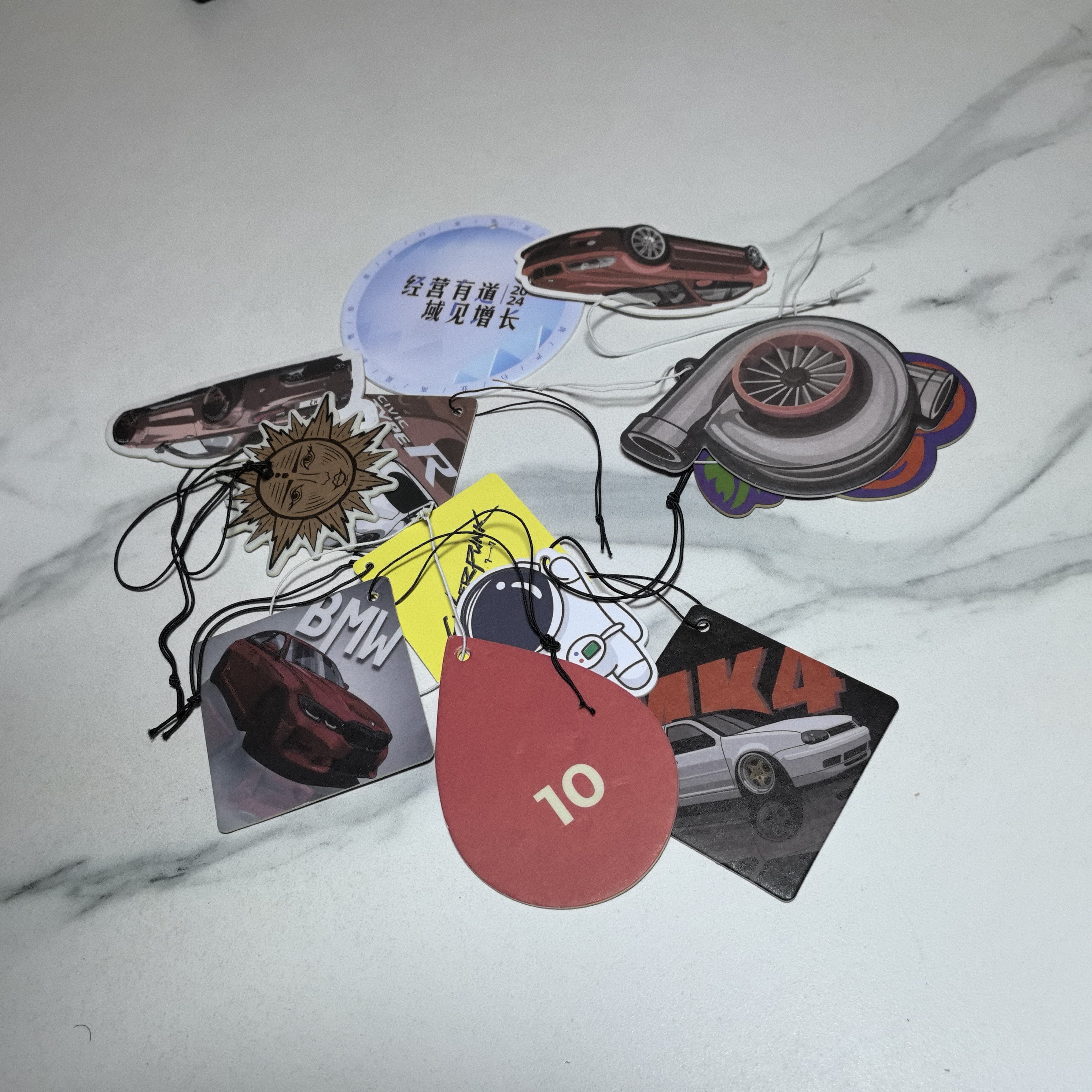 Super durable fragrance Custom design paper car air freshener Different smell custom air freshener car logo