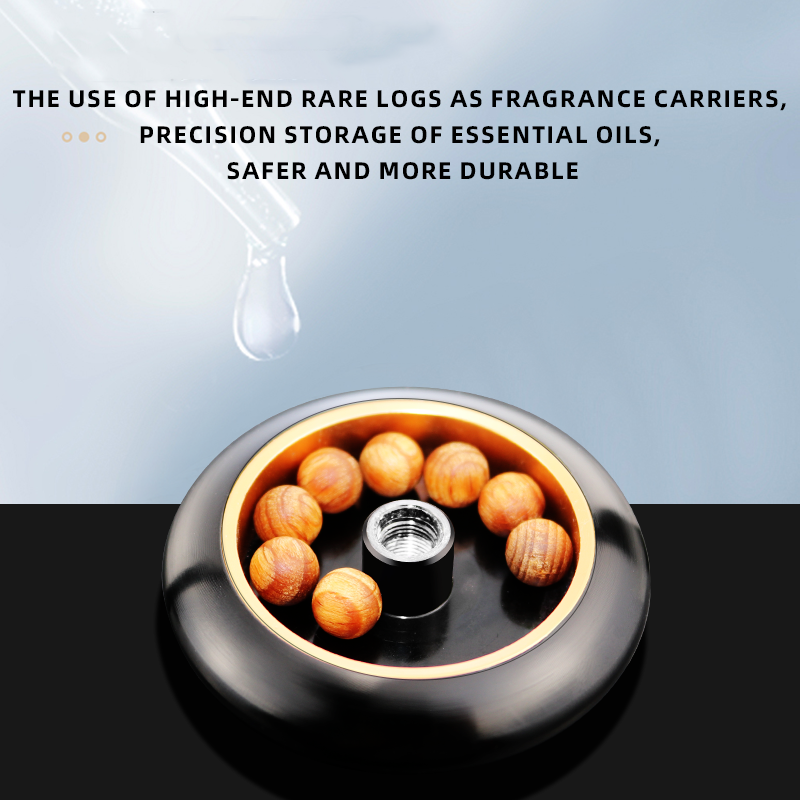 Light luxury alloy Wooden bead deodorant fragrance safe health car air freshener aromatherapy car perfume