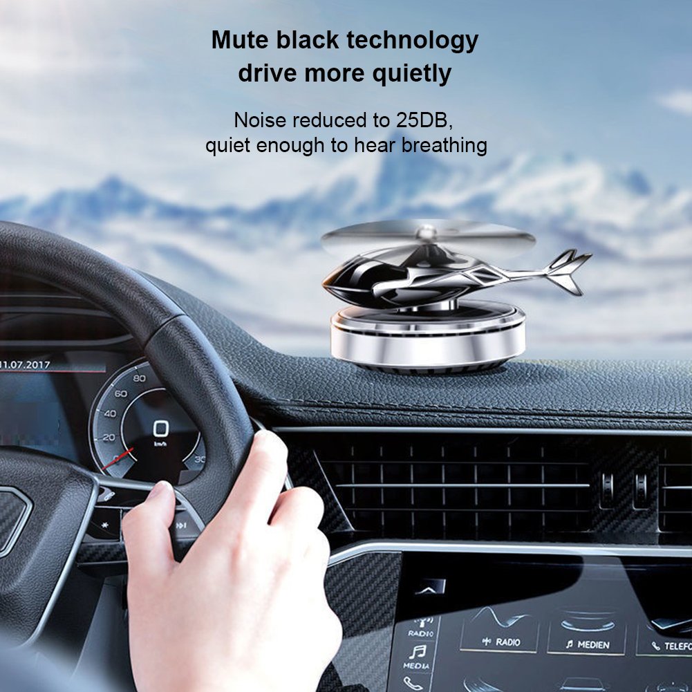 Helicopter Car Freshener Solar Power Airplane Model Center Console Decoration Auto Fragrance
