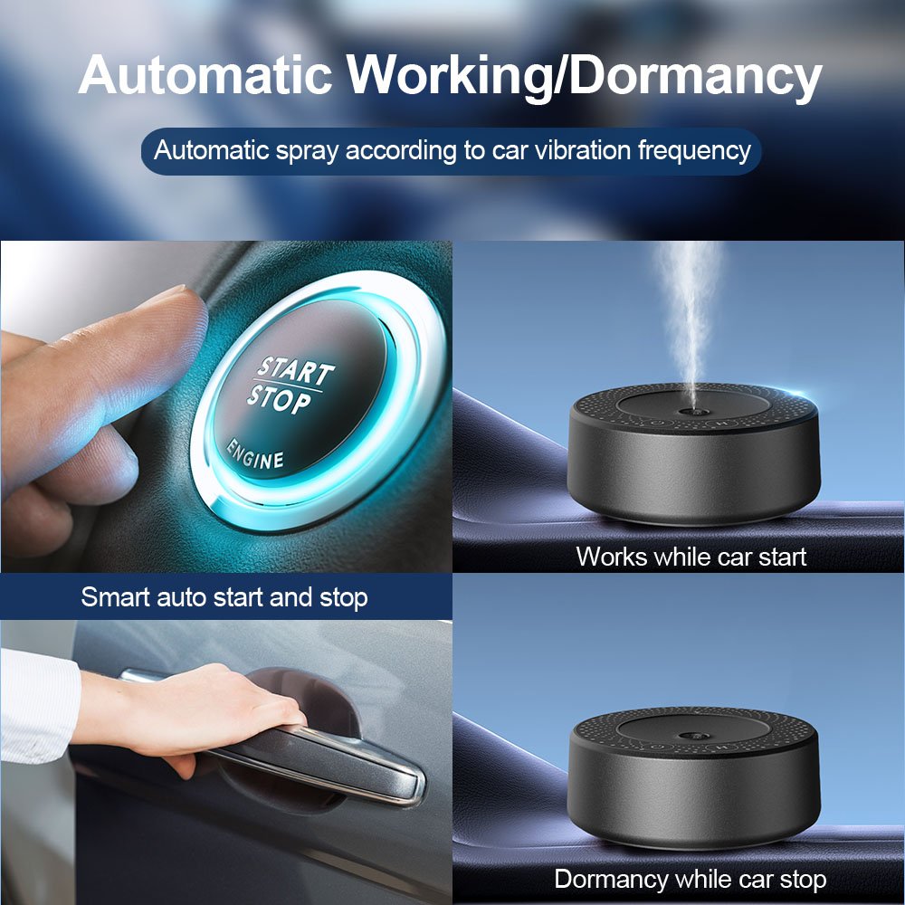 2024 Car Fragrance Machine USB Car Aroma Diffuser for Essential Oils Rechargeable Car Air Purifier and Freshener