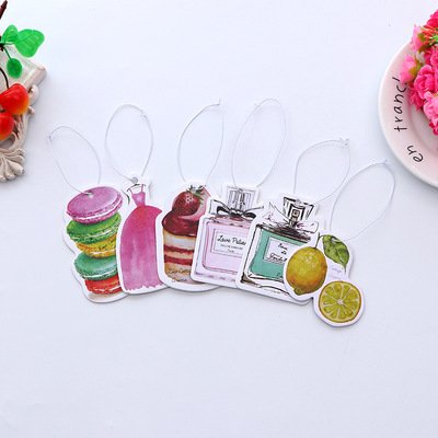 Cheap wholesale paper car perfume make your own logo air freshener with long card
