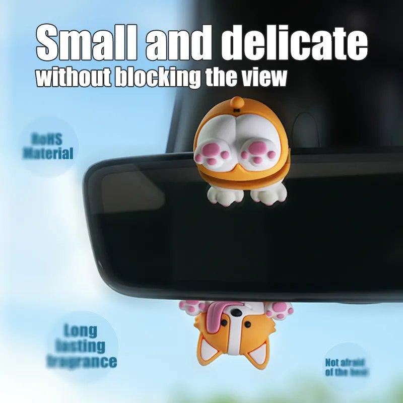 Cute Anime Car Rear View Mirror Aromatherapy Car Perfume Diffuser Decorations Air Freshener
