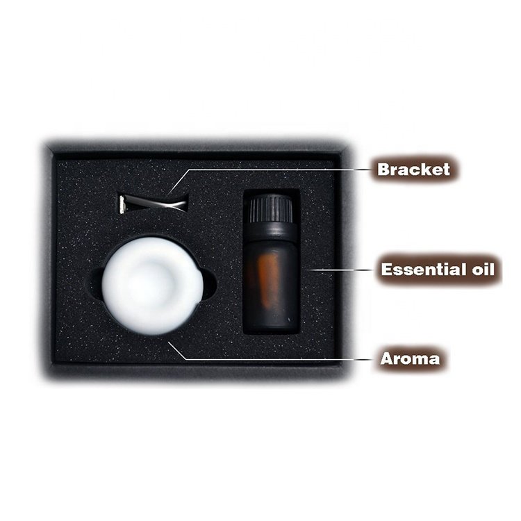 Automotive Parts Round Gypsum Scented Clay Stone Mini Car Plug-in Essential Oil Diffuser