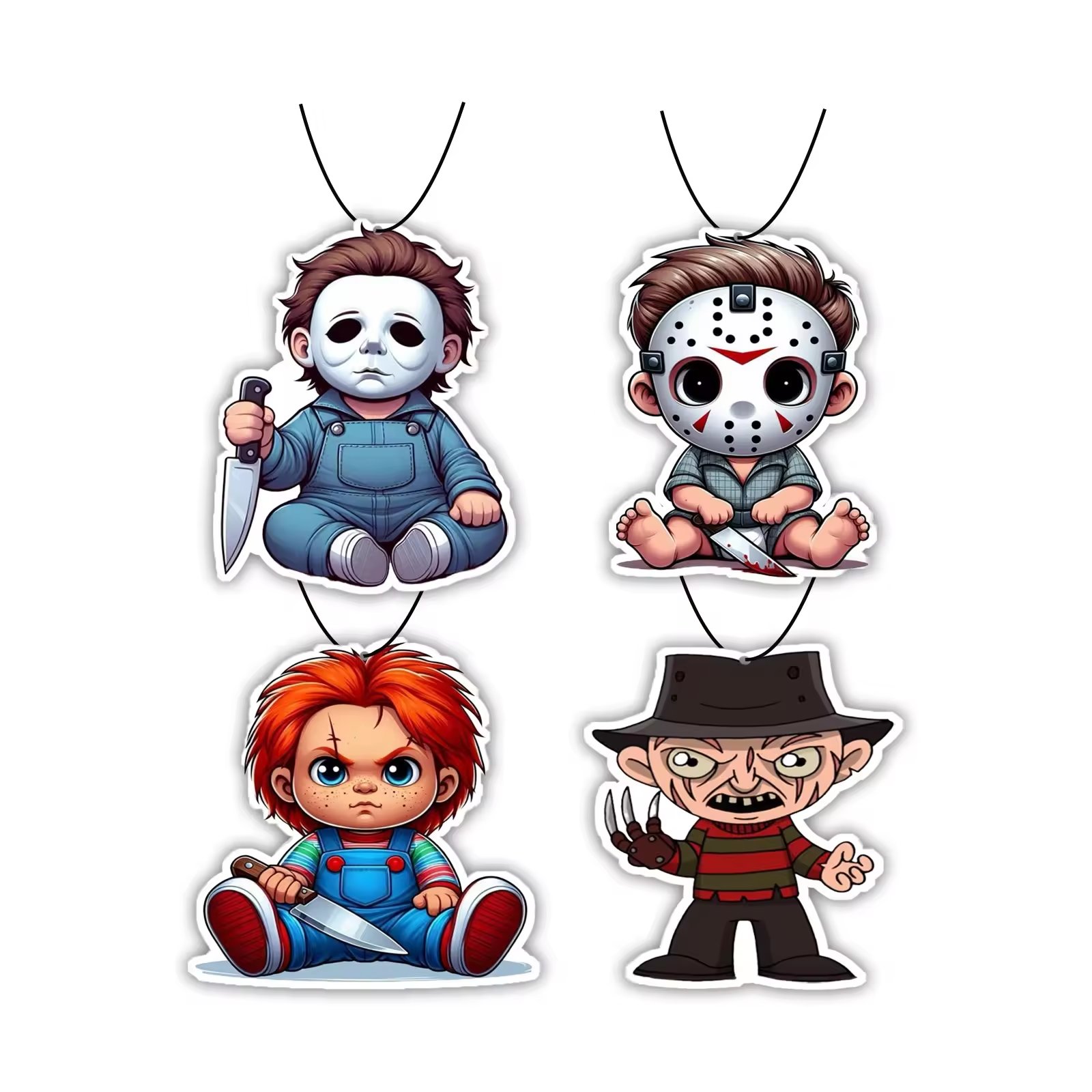 2025 New Products Halloween Baby Horror Movie Character Custom Paper Cotton Hanging Scent Air Freshener