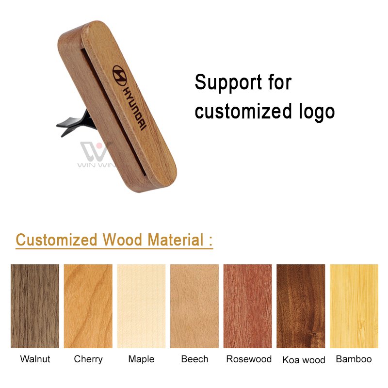 Custom Wooden Car Air Freshener Vent lip Wood Auto Outlet Vent Clip Air Freshener in the Car