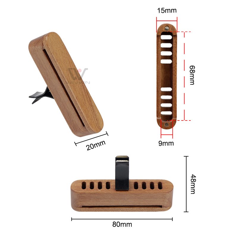 Custom Wooden Car Air Freshener Vent lip Wood Auto Outlet Vent Clip Air Freshener in the Car