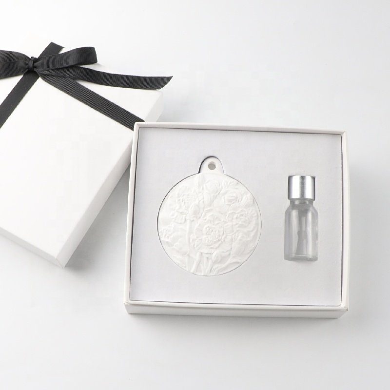 Hot Sale Home Car Wardrobe Air Freshener Scented Ceramic Aroma Plaster Stone Fragrance Flower Porcelain Essential Oil Diffuser