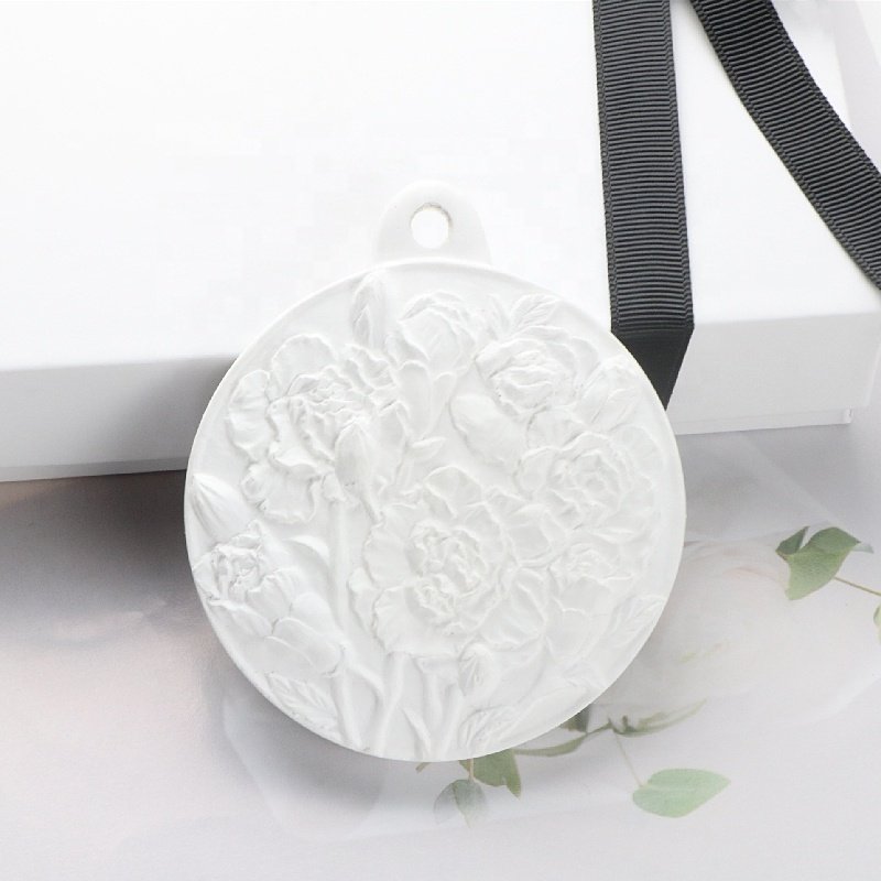 Hot Sale Home Car Wardrobe Air Freshener Scented Ceramic Aroma Plaster Stone Fragrance Flower Porcelain Essential Oil Diffuser