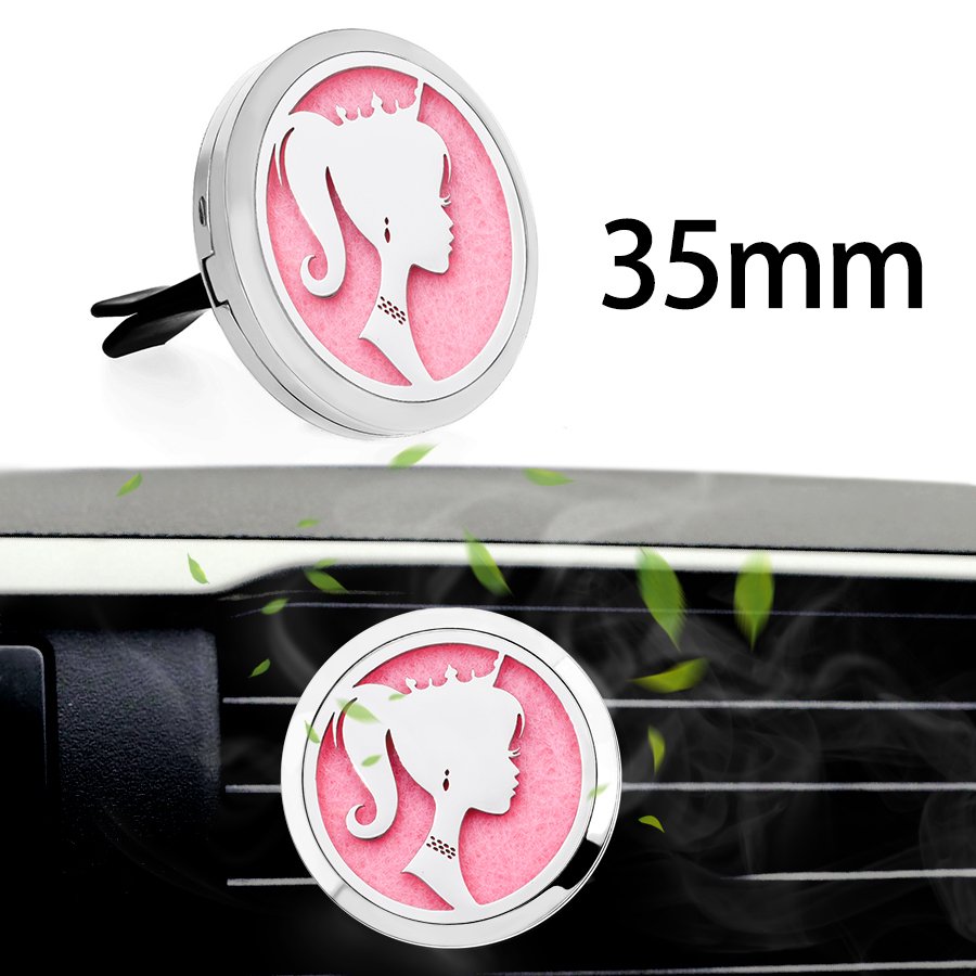 Car Accessory Life Of Tree 35mm Car Fragrance Vent Clip Air Freshener Aromatherapy Essential Oil Diffuser Stainless Steel Locket