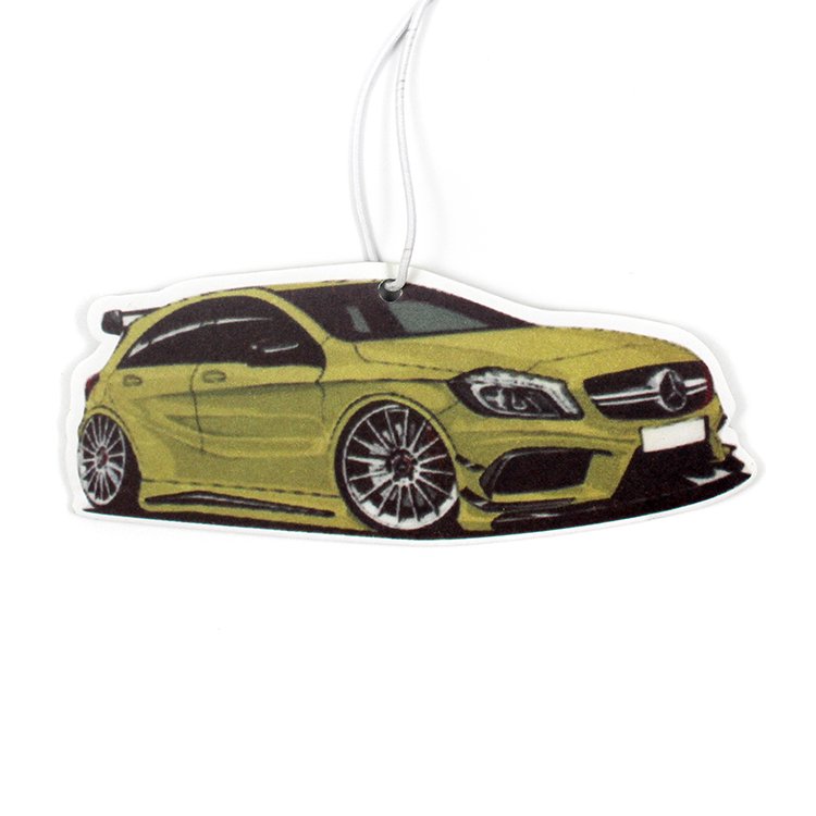 New Long Lasting all scents designer printed custom air car freshener for gift mercedes benz air freshener