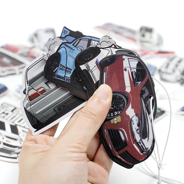 New Long Lasting all scents designer printed custom air car freshener for gift mercedes benz air freshener