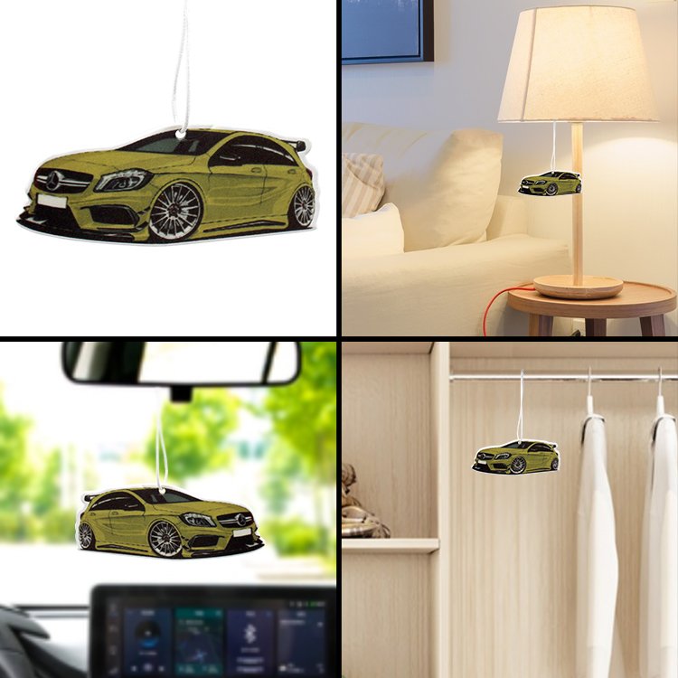 New Long Lasting all scents designer printed custom air car freshener for gift mercedes benz air freshener