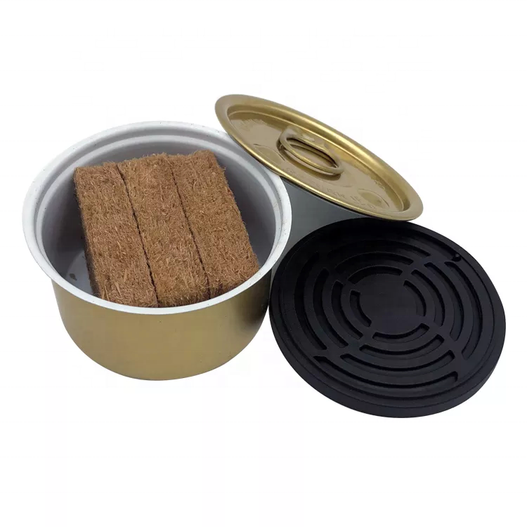 No Scent Brown Color Organic Fiber Block Tin Wooden Block Car Air Freshener Organic Wood Block