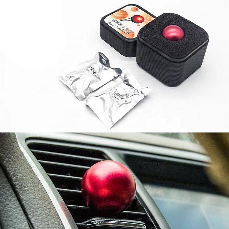 Customized Alloy Ball Shape Diatomaceous Material Special Blank Car Freshener Hanging Aluminium Car Perfume Case