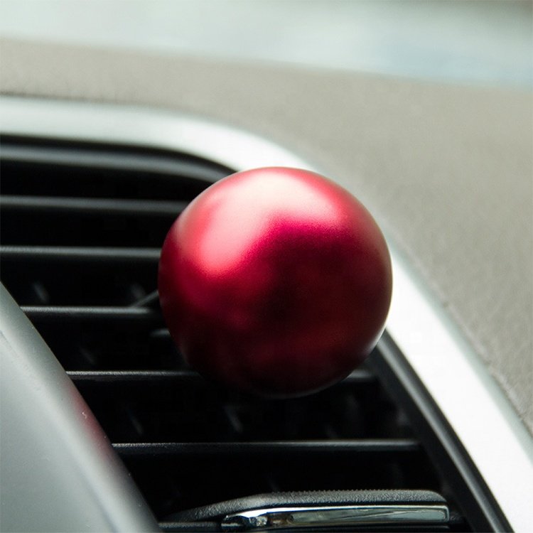 Customized Alloy Ball Shape Diatomaceous Material Special Blank Car Freshener Hanging Aluminium Car Perfume Case