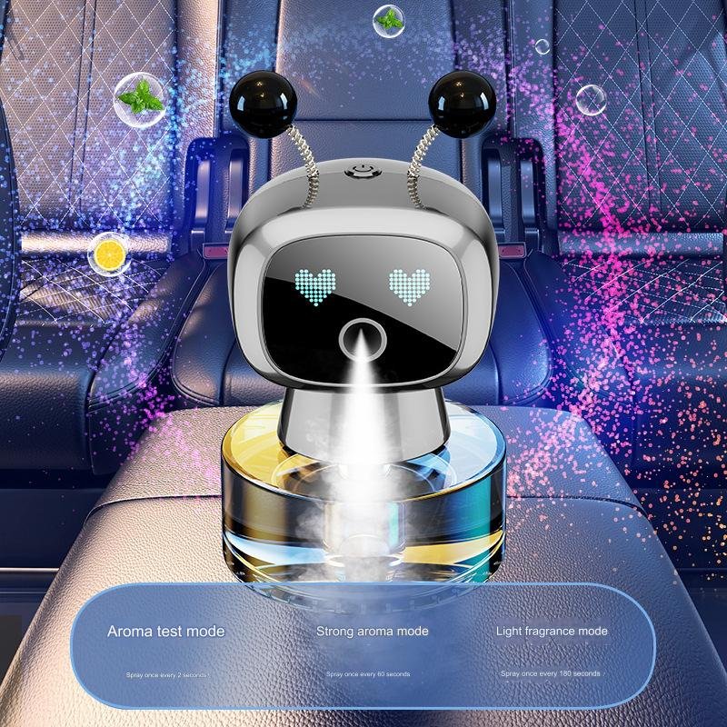 Men Business Gift AI Intelligent Robot Spray Car Perfume Strong Aroma Fragrance Electric Drive Dashboard Car Air Freshener