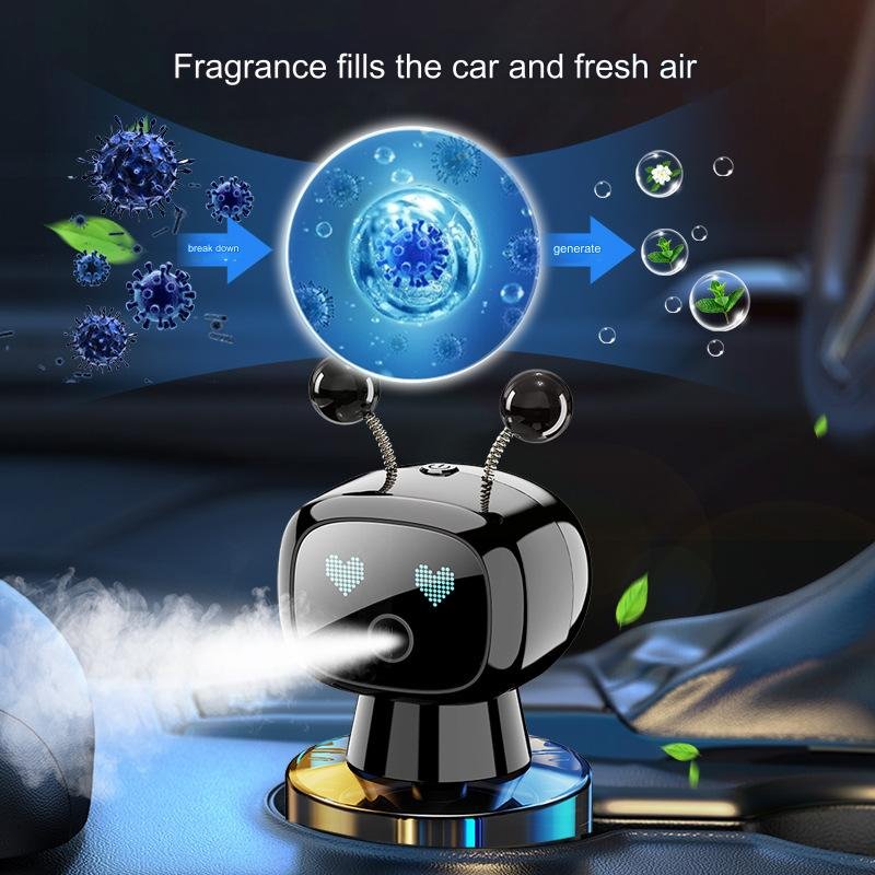 Men Business Gift AI Intelligent Robot Spray Car Perfume Strong Aroma Fragrance Electric Drive Dashboard Car Air Freshener