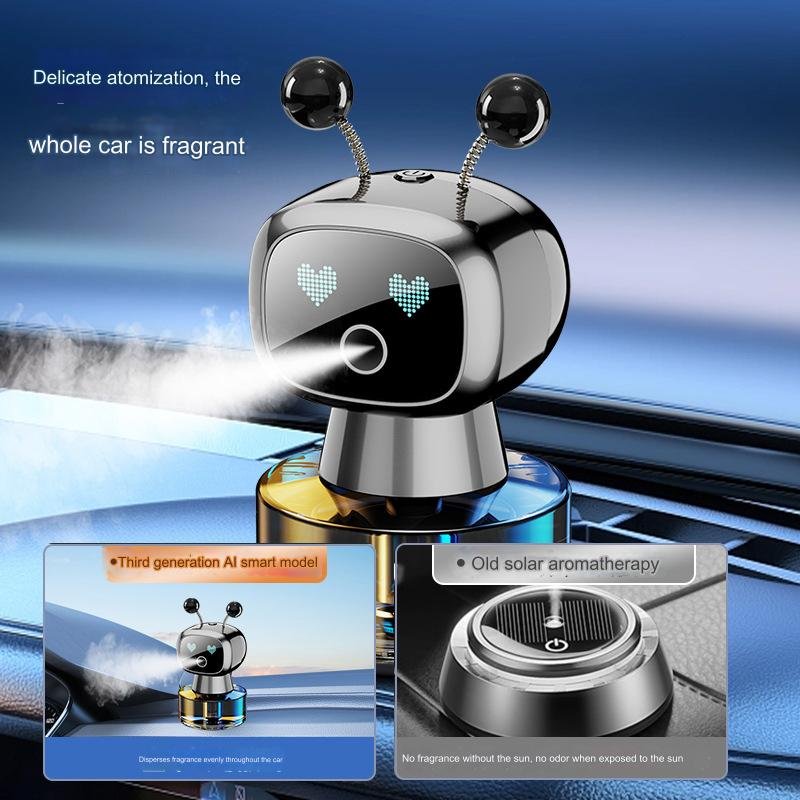 Men Business Gift AI Intelligent Robot Spray Car Perfume Strong Aroma Fragrance Electric Drive Dashboard Car Air Freshener