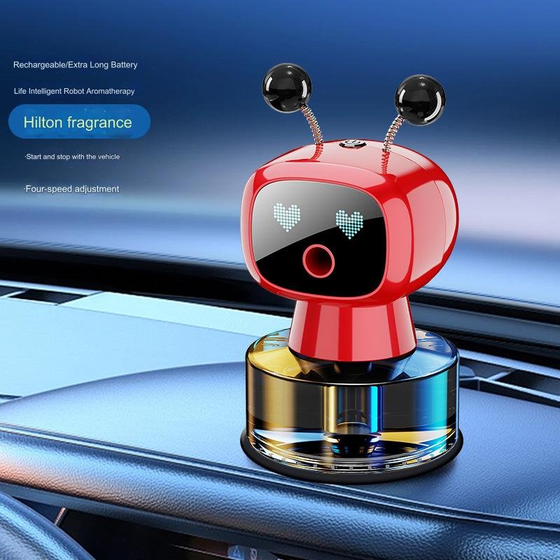 Men Business Gift AI Intelligent Robot Spray Car Perfume Strong Aroma Fragrance Electric Drive Dashboard Car Air Freshener