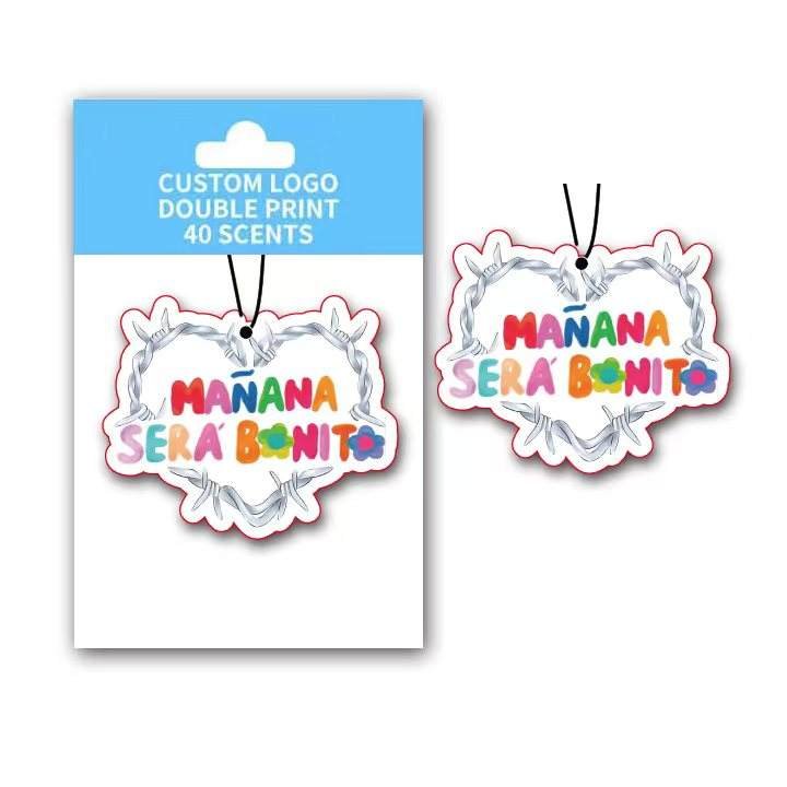 2023 hot selling New Design cartoon Karol G Manana Anime Luxury long lasting scent hanging paper Custom Logo Car air Freshener