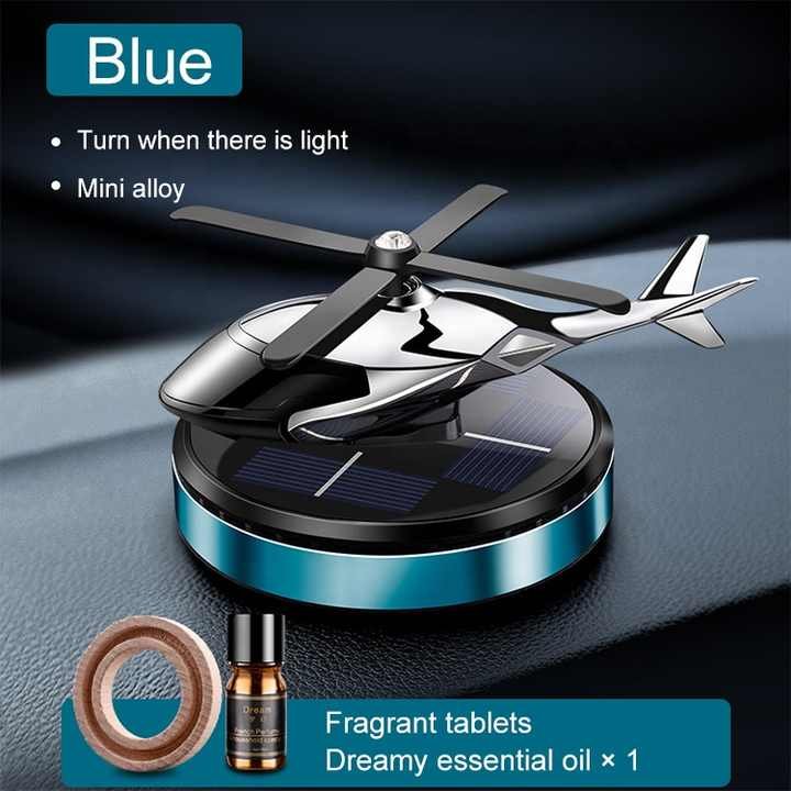 Custom Wholesale Metal Solar Powered Aircraft Diffuser Essential Oil With Fragrance Airplane Helicopter Air Freshener