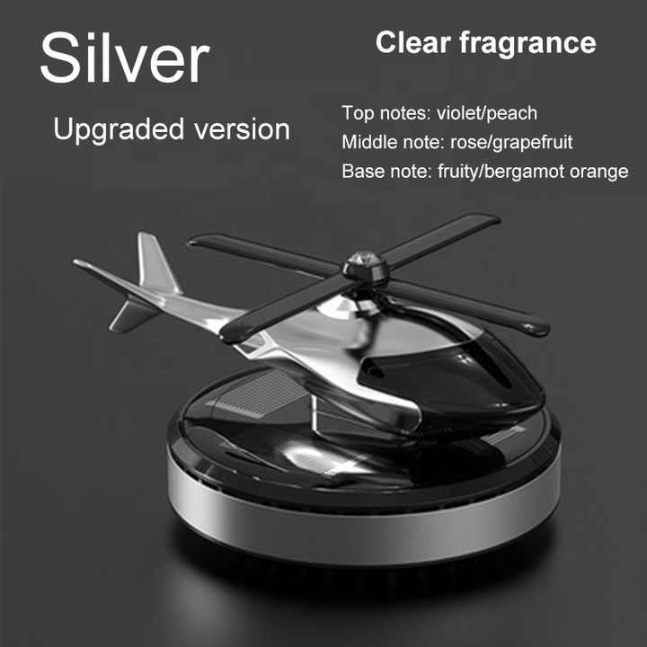Custom Wholesale Metal Solar Powered Aircraft Diffuser Essential Oil With Fragrance Airplane Helicopter Air Freshener