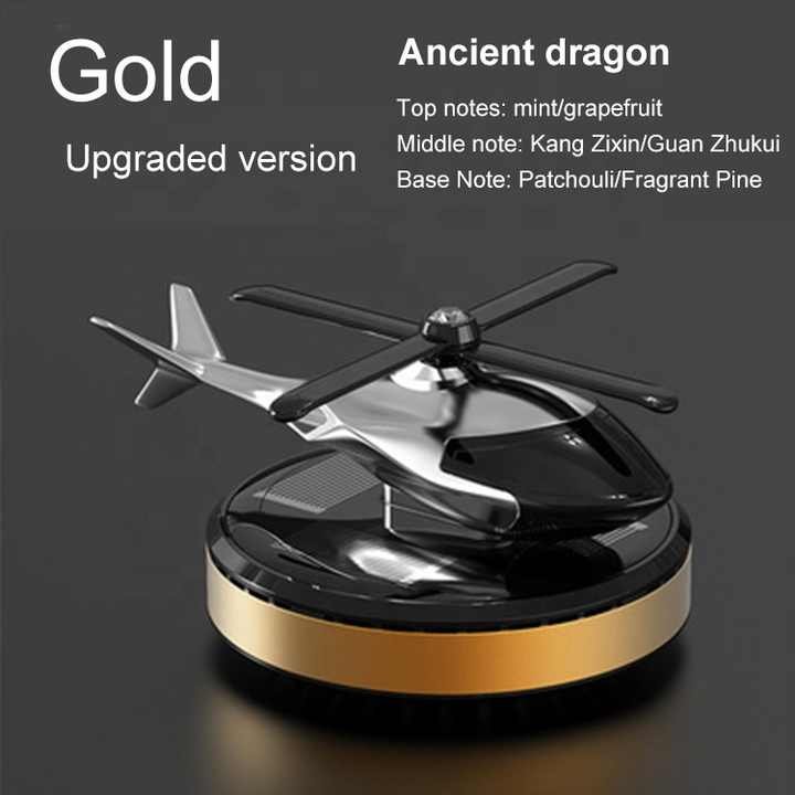 Custom Wholesale Metal Solar Powered Aircraft Diffuser Essential Oil With Fragrance Airplane Helicopter Air Freshener