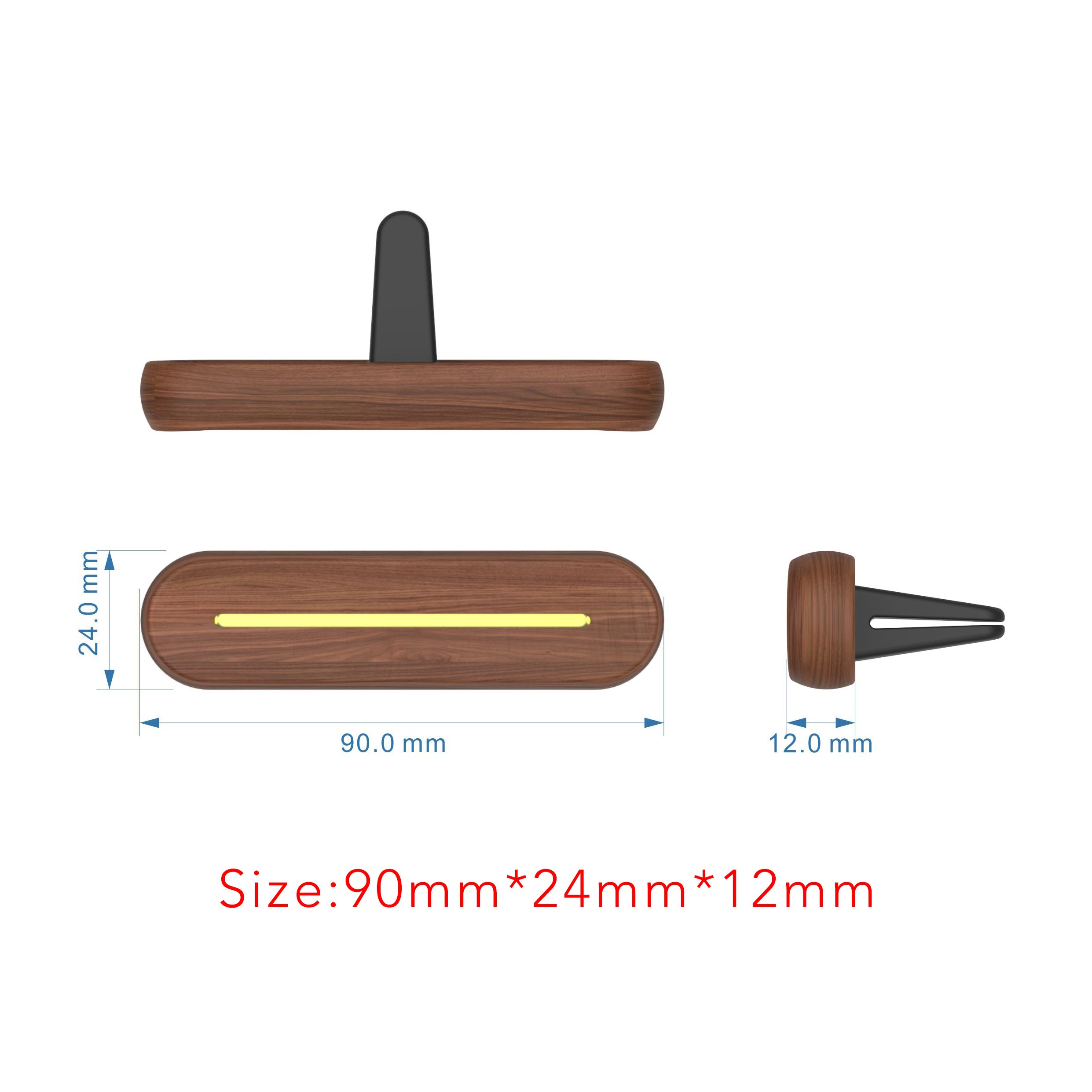 Santo Wooden fragrance scented car air vent freshener clip