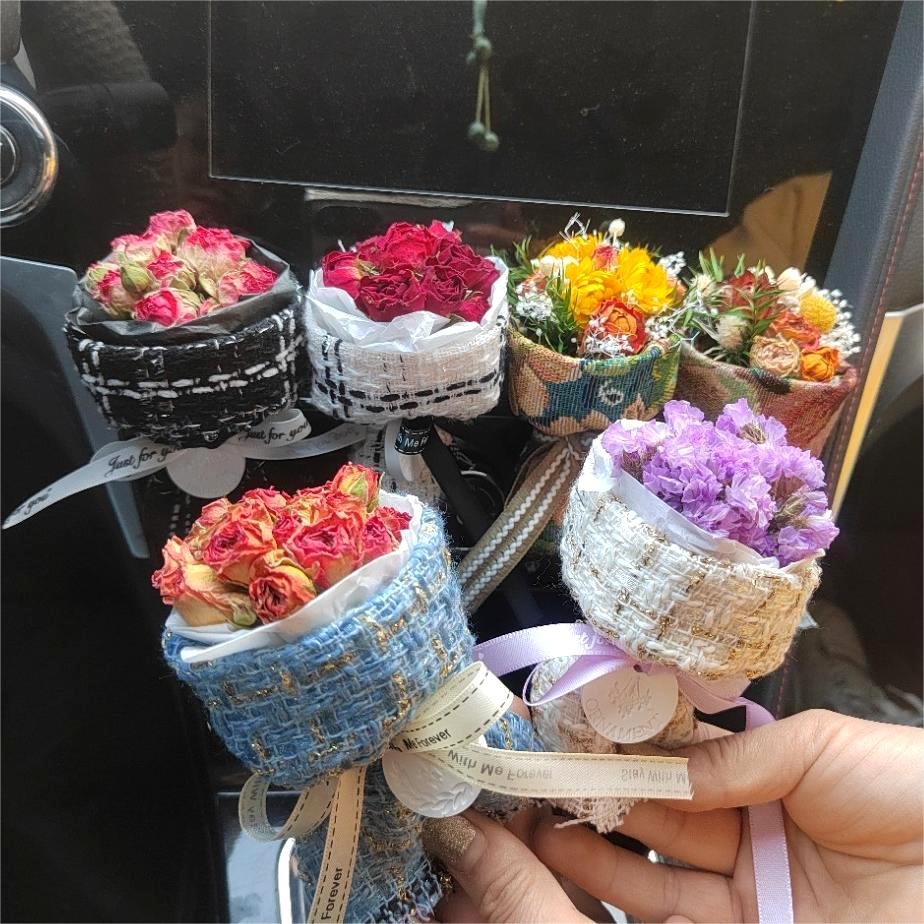 JSZ High quality Bouquet Car Air Vent Clip Fragrance Dry Flower Car Air Freshener Creative Clip Auto Accessories