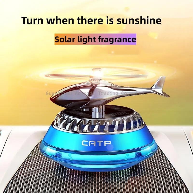 Solar Car Air Freshener Helicopter Fragrance Auto Flavoring Supplies Interior Accessories Propeller Rotating Perfume Diffuser