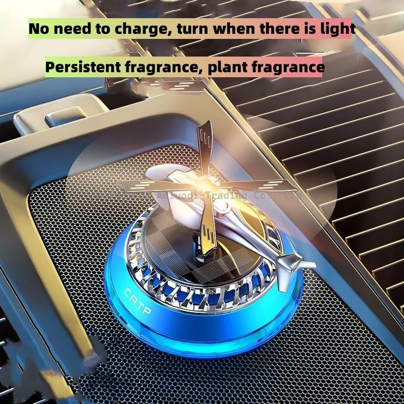 Solar Car Air Freshener Helicopter Fragrance Auto Flavoring Supplies Interior Accessories Propeller Rotating Perfume Diffuser