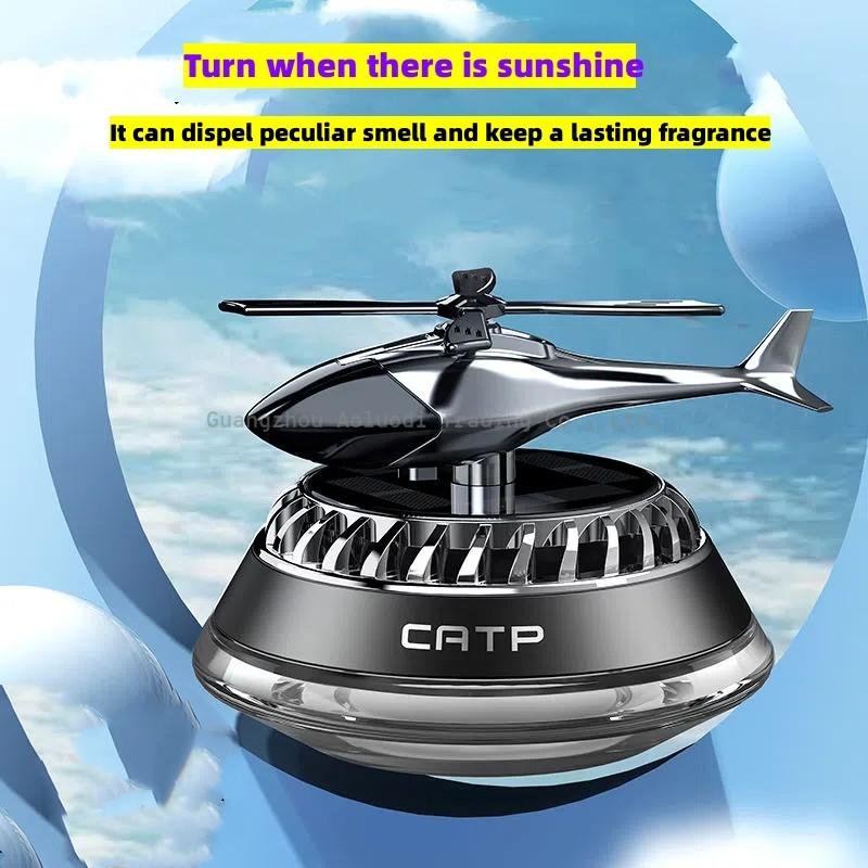 Solar Car Air Freshener Helicopter Fragrance Auto Flavoring Supplies Interior Accessories Propeller Rotating Perfume Diffuser