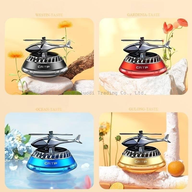Solar Car Air Freshener Helicopter Fragrance Auto Flavoring Supplies Interior Accessories Propeller Rotating Perfume Diffuser