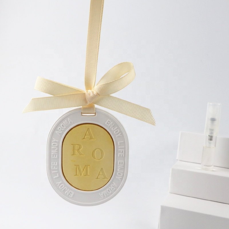 Stocked Gift Set Color Matched Scented Ceramic Car Air Freshener Aroma Plaster Porcelain Flower Fragrance Essential Oil Diffuser