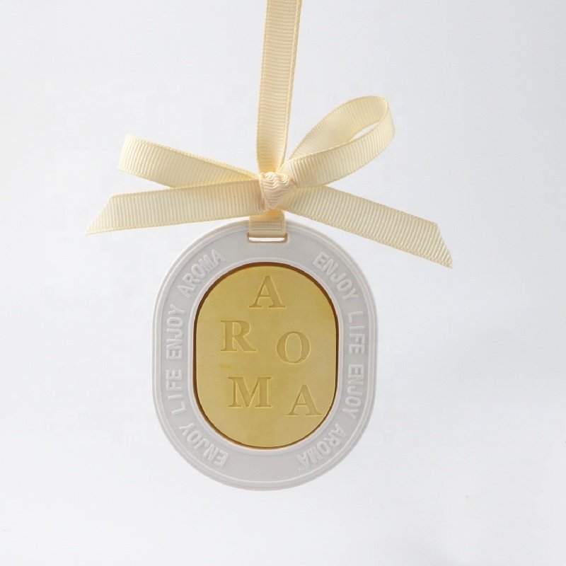 Stocked Gift Set Color Matched Scented Ceramic Car Air Freshener Aroma Plaster Porcelain Flower Fragrance Essential Oil Diffuser