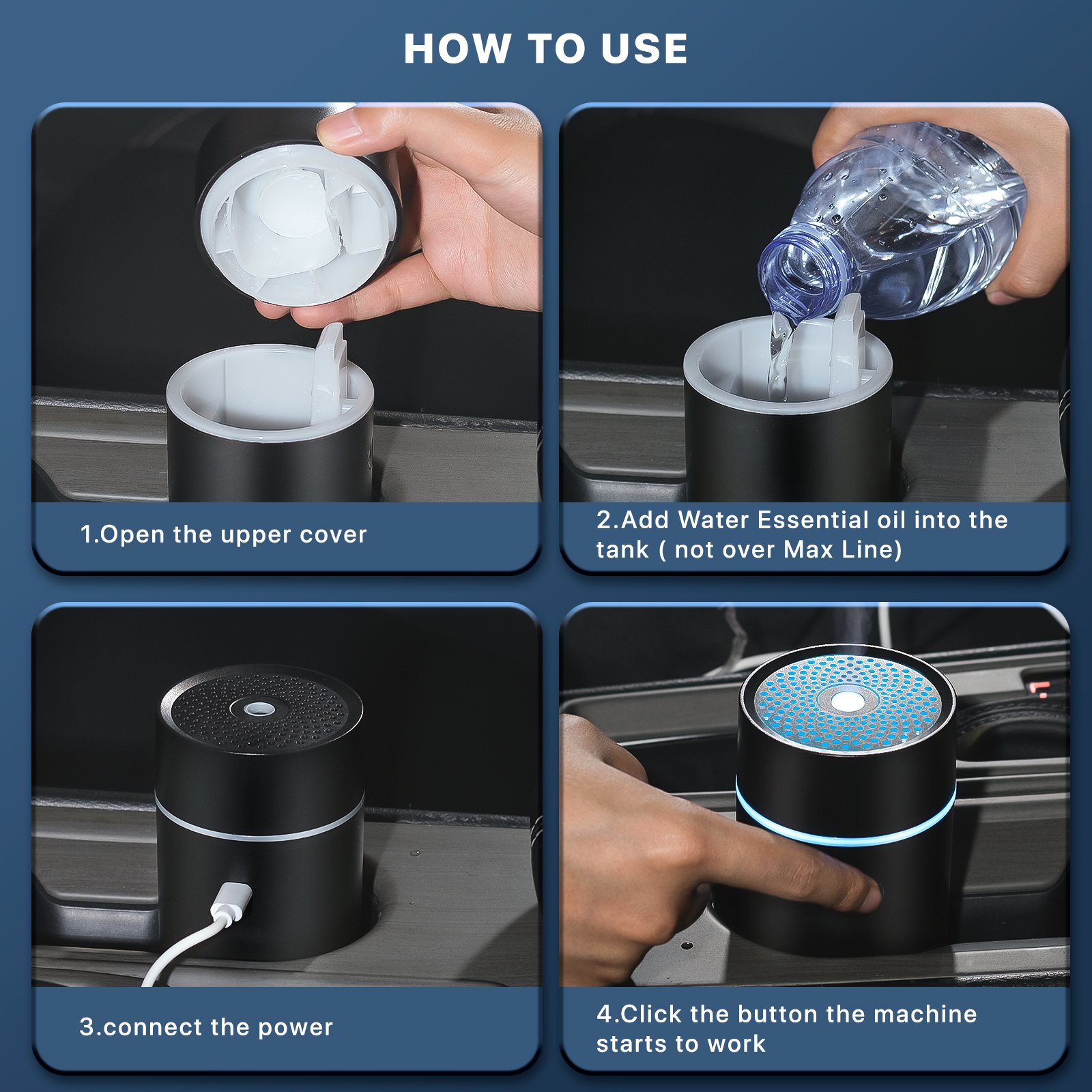 Multifunctional Air Freshener Electronic Customized Aromatherapy type-c auto perfume oil Home Car Essential oil aroma diffuser