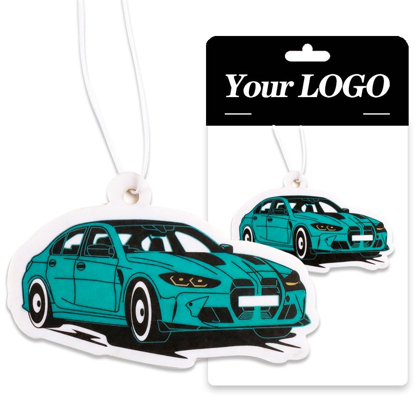Promotional custom logo room hanging paper car scent cute air freshener