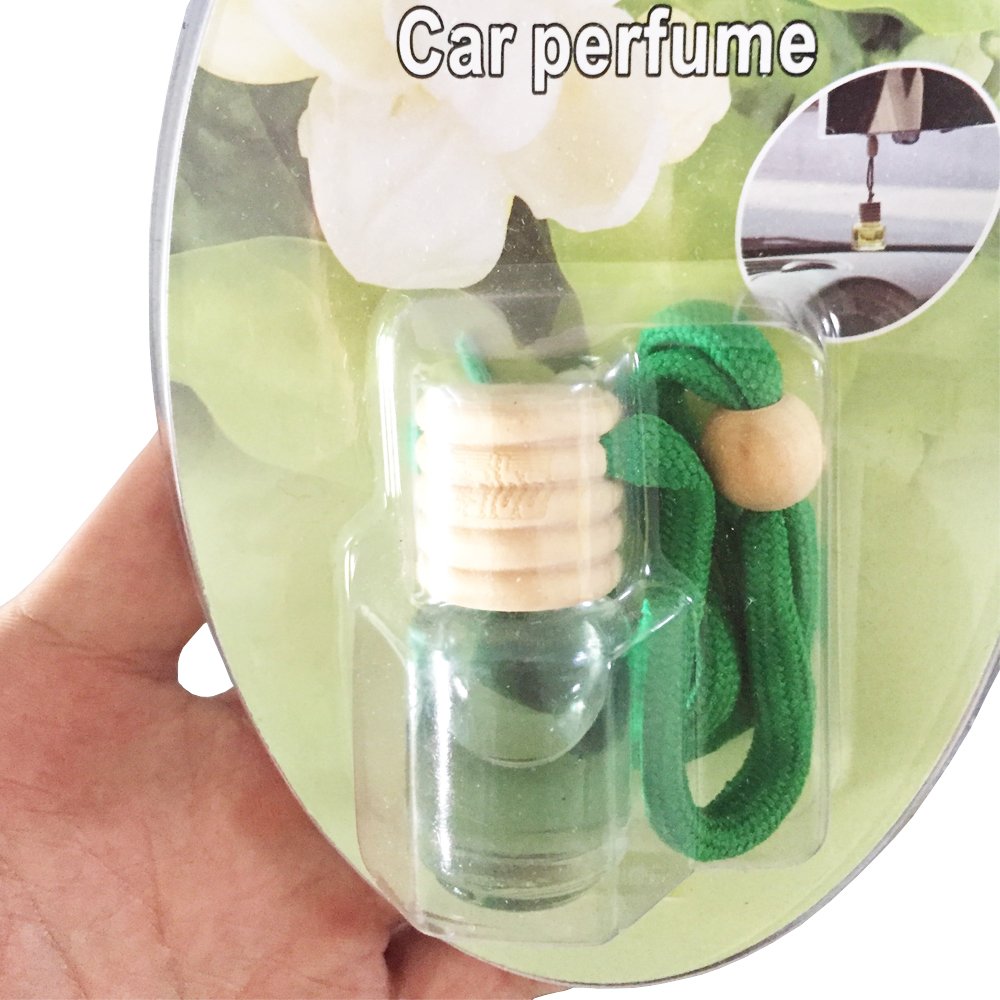 Odor Eliminate Empty Liquid Hanging Car Air Freshener Bottle 7ML Custom Logo Packaging Box
