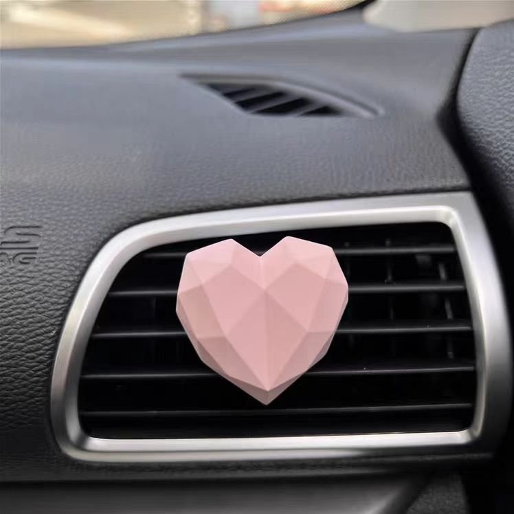 Stocked Wholesale Pink Heart Shaped Ceramic Aromatherapy Essential Oil Diffuser Car Interior Vent Clip Air Freshener