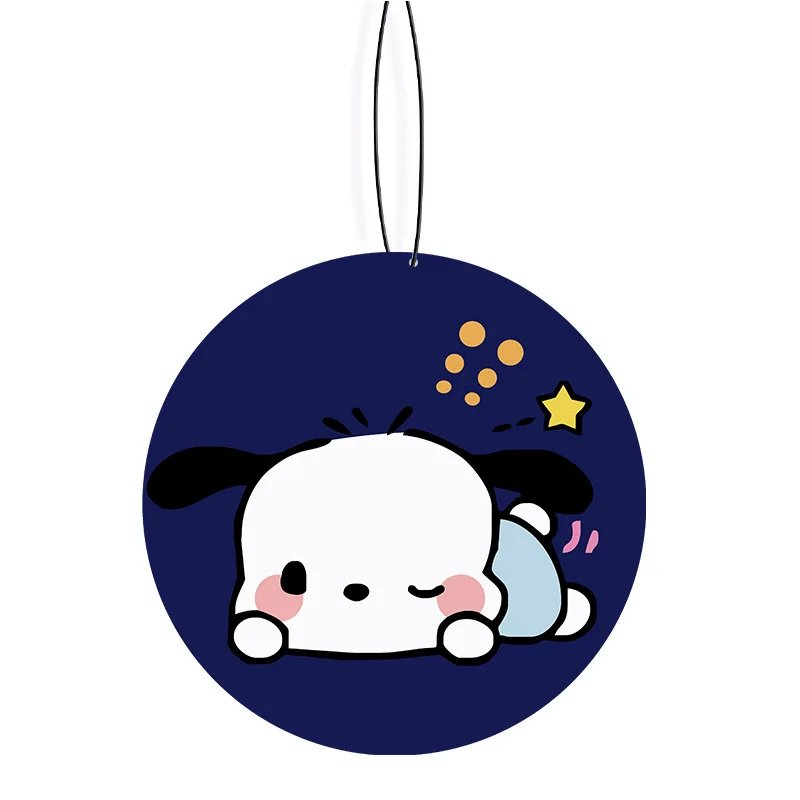 2Pcs Kawaii Sanrioed Car Air Freshener Natural Scented Paper Auto Hanging Kuromi Melody Shape Ornaments Home Wardrobe Deodorizer