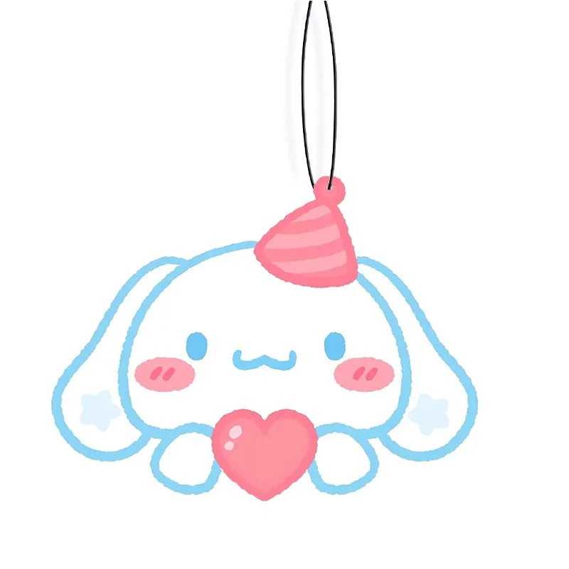 2Pcs Kawaii Sanrioed Car Air Freshener Natural Scented Paper Auto Hanging Kuromi Melody Shape Ornaments Home Wardrobe Deodorizer
