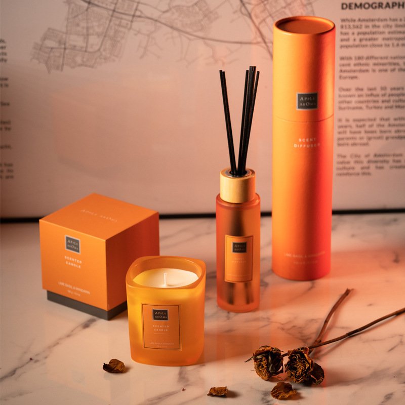 Custom Home Scents Essential Oil Aromatherapy Reeds Diffuser And Scented Candles Set