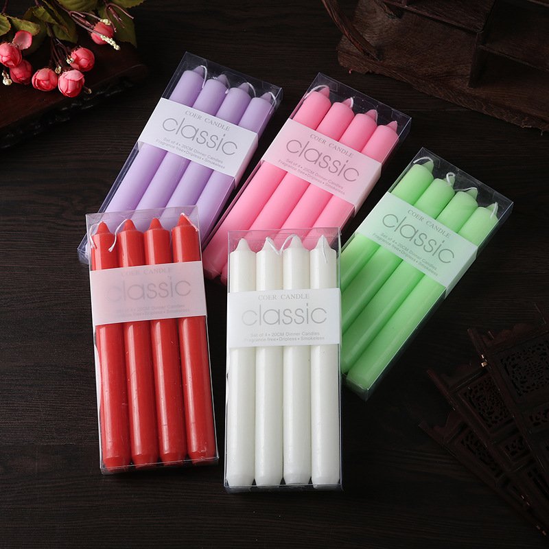 European style pole candle romantic wedding celebration decoration ivory white white long brush holder pole Candle
